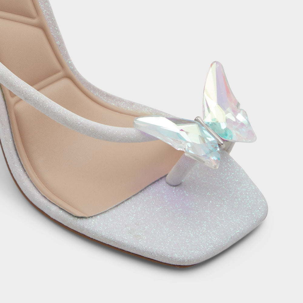 White Pepela in White - Strappy heeled sandal, Block heel | Aldo