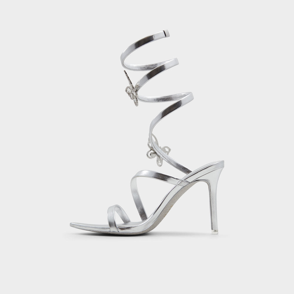 Silver Ocia in Silver - Stiletto strappy sandal | Aldo