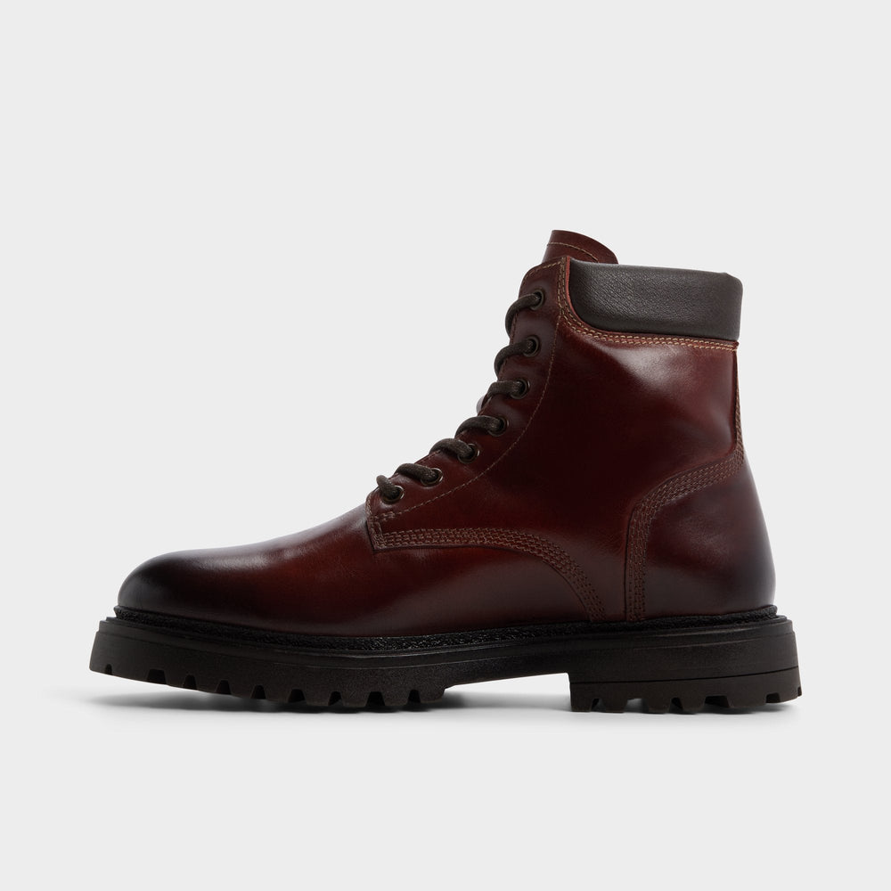 Medium brown Draco in Medium Brown - Combat boot, Lug sole | Aldo